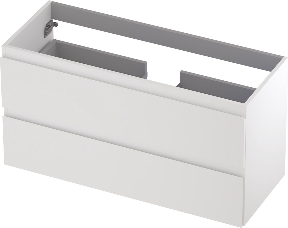 INK® wastafelonderkast 2 laden greeploos gelakt 100x40x52cm, mat wit