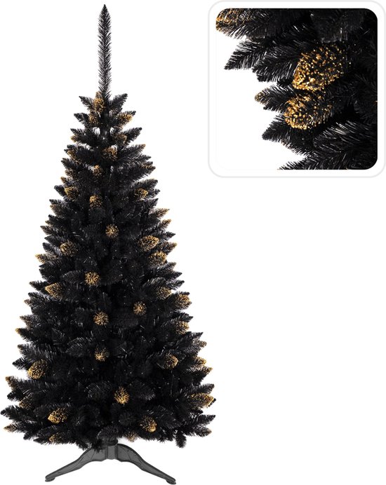 Sapin de Noël Blooming noir 150 cm
