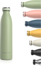 LARS NYSØM - 'Ren' Roestvrijstalen drinkfles 750ml - BPA-vrije geïsoleerde waterfles 0,75 Liter - Sage