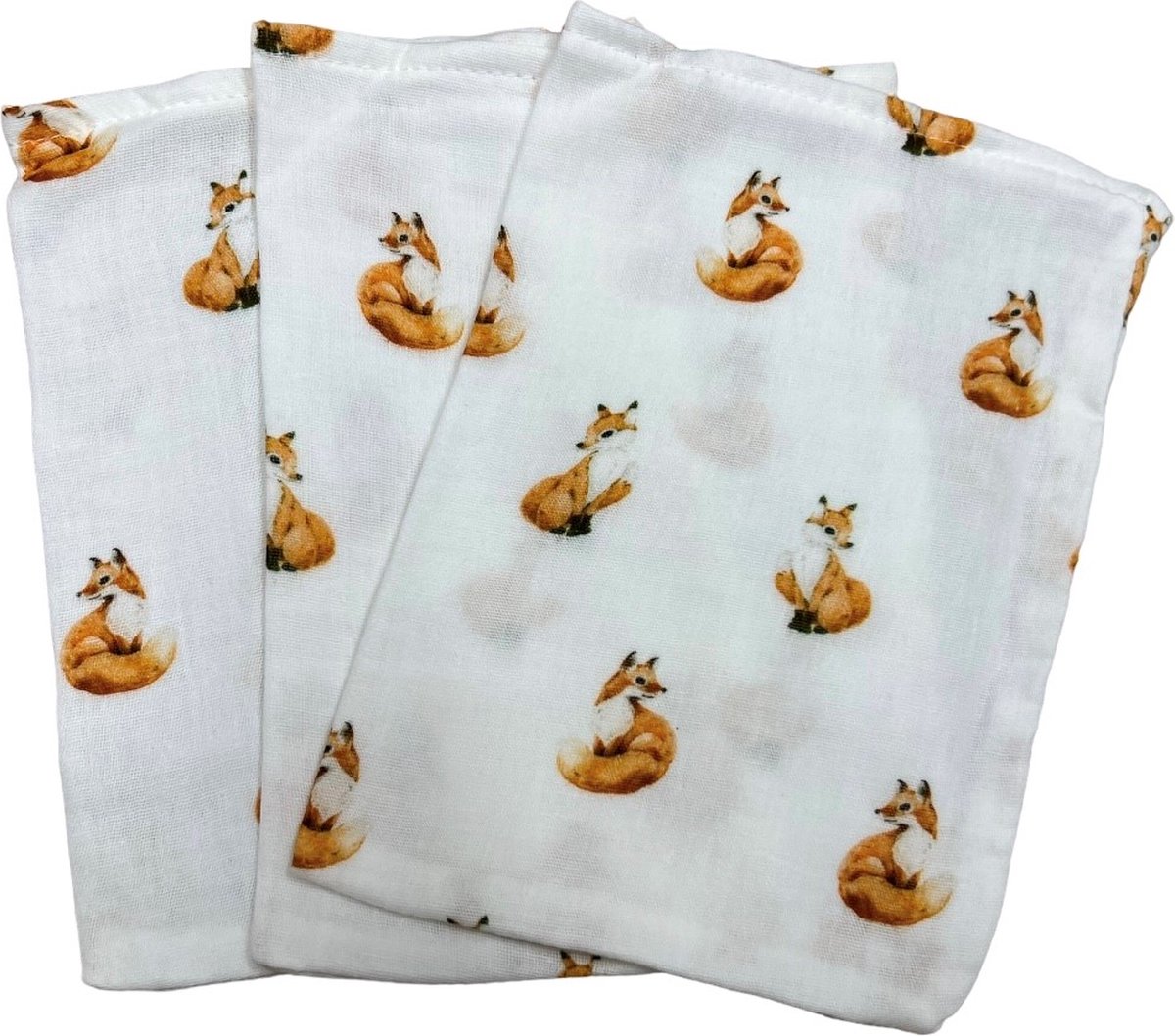 hydrofiel washandjes set van 3 vosjes