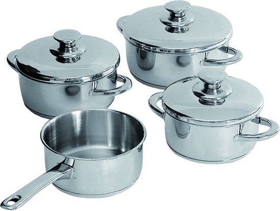 Cook-Line 4-Delige Pannenset kleur Rvs/Glans
