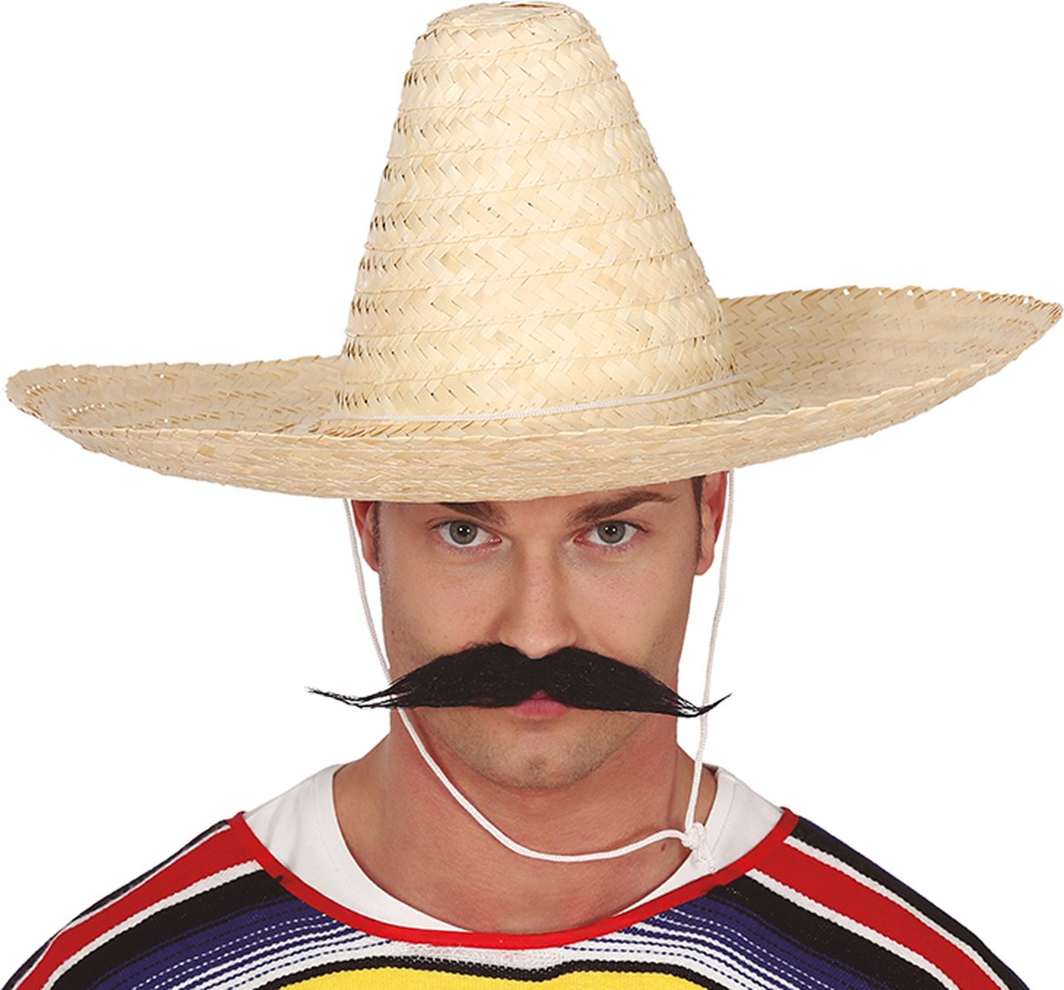Fiesta Guirca Mexicaanse Sombrero - hoed voor heren - carnaval/verkleed accessoires - naturel