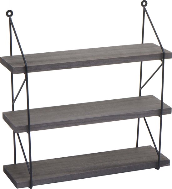 GoudmetHout - Zwevende Wandplank Zwart Eiken - 40x30 cm - Blinde Montage