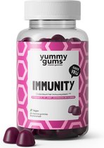 Yummygums Immunity - Multivitamine voor ondersteuning weerstand - geen capsule, poeder of tablet - yummy gums - Met extra vitamine C, vitamine D, Zink, vlierbes & Echinacea - 60 suikervrije vegan gummies -