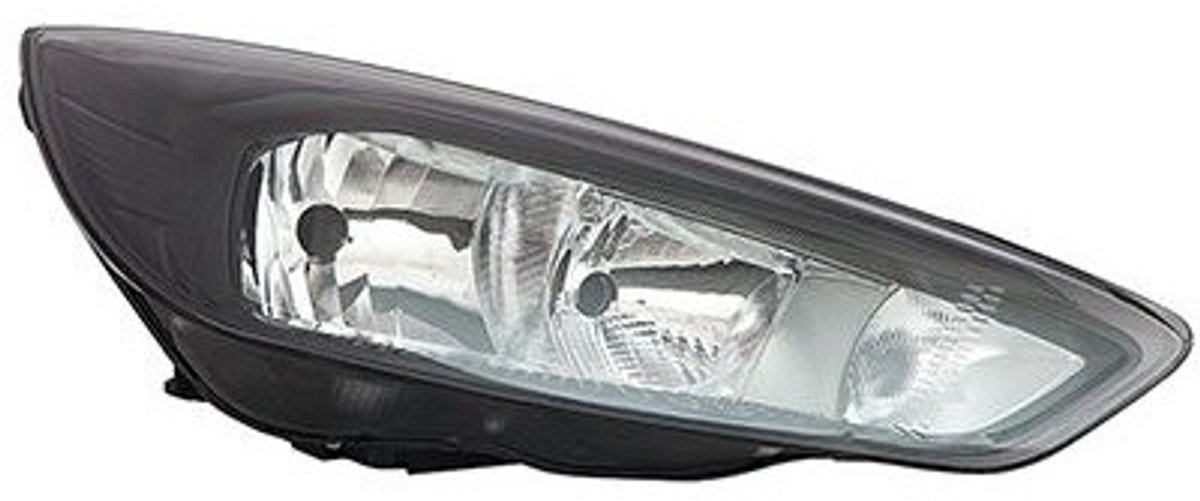 Ford Focus, 2014 - 2018 - koplamp, H7+H15+daglicht, zwart, rechts