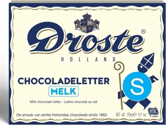 Foto: Droste chocoladeletter melk 135 gram letter s