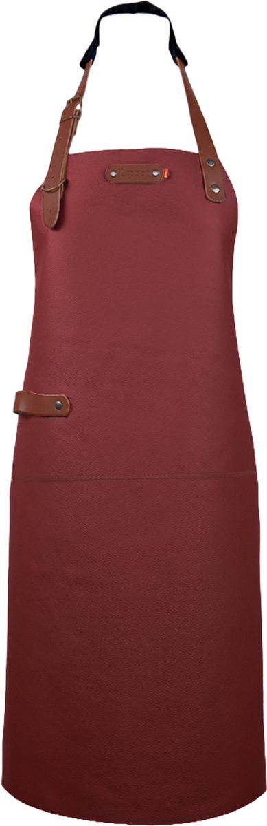 Xapron - Dallas Schort met Nekband Leer Red - Leer - Rood -