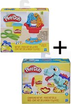 Set 2 Mini Play-Doh | Coffret Coiffeur Mini Crazy Cuts + Mini T Rex Dino | Sinterklaas et cadeau de Noël