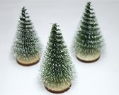 Set van 3 x dennenboom 8x4.5cm ideaal voor uw kerstdorp, feesttafel...