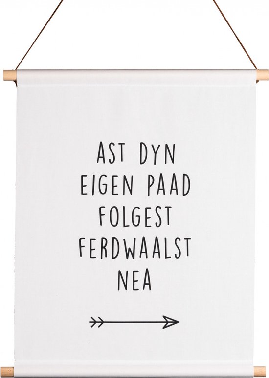Friese Textielposter - Ast dyn eigen paad folgest - Krúskes