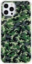 Peachy Leger Camouflage Survivor TPU hoesje voor iPhone 12 en 12 Pro - Army Groen