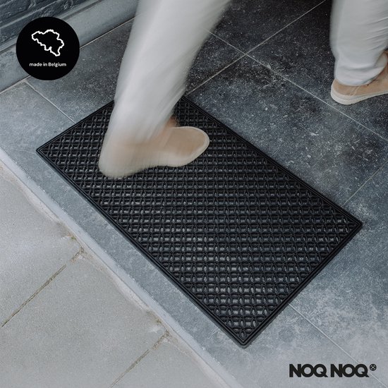 Tapis multifonctionnel - paillasson - tapis d'entrée | Dedans dehors | Antidérapant | 39x69 cm | Noir | Respectueux de l'environnement