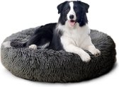 CALIYO Hondenmand Donut - Kattenmand 70 cm- Fluffy Hondenkussen - Geschikt voor honden/katten tot 50 cm - Donkergrijs