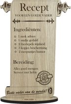 RECEPT VADER - Recept voor een goede vader - houten wenskaart - papa - gepersonaliseerd met eigen naam en tekst