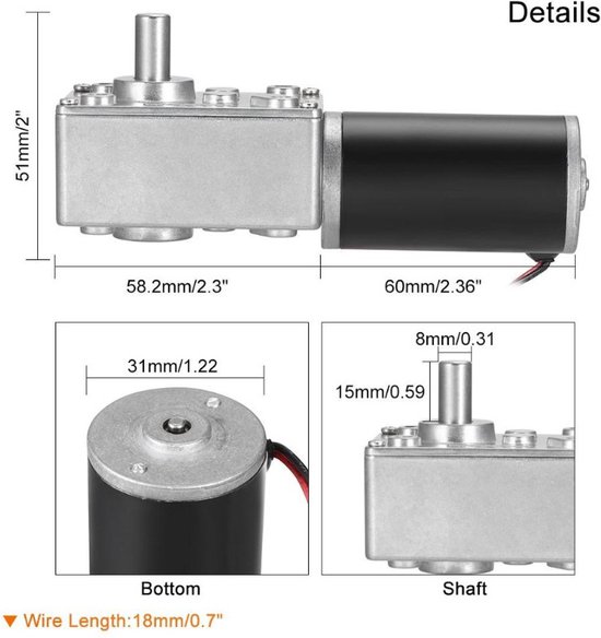 Motor De Engrenagem Sem-fim Jsx40370 Selflocking Dc 12v 200r  Jm