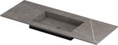 INK Post wastafel in keramische slab met envelop bodem wasbak midden zonder kraangat 120x45x1cm, armani grey mat