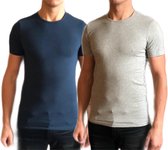 Dice mannen T-shirt ronde hals grijs/blauw maat L