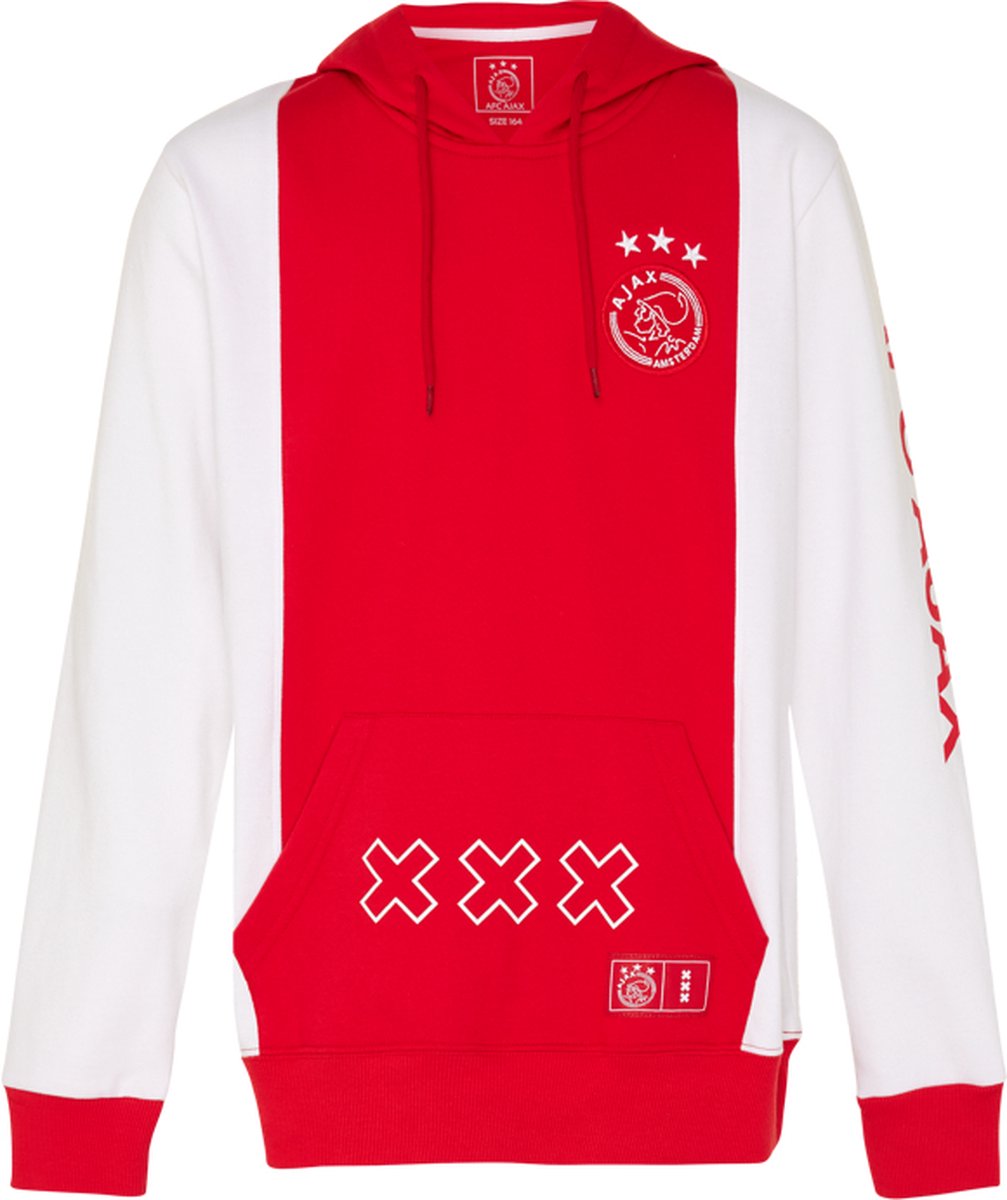 Ajax-hooded sweater wit/rood/wit logo kruizen 116