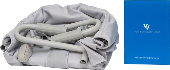 V&V Products Kinderstoel - Eetstoel - Tafelhangstoel - Opvouwbaar/ Inklapbaar - Baby wipper - Grijs van V&V Products — afbeelding 4