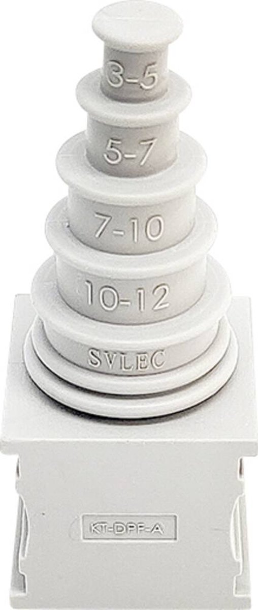 TRU COMPONENTS ELT M1 Kabeldoorvoering Gegroefd Klem-Ø (max.): 12 mm Elastomeer Grijs 1 stuk(s)