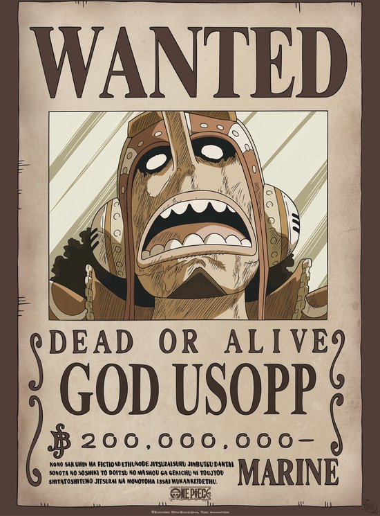 Poster One Piece Wanted God Usopp 38x52cm