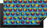 KitchenYeah® Inductie beschermer 91.2x52 cm - Patroon - Rubiks cube - KubusPatrone - Jongens - Kinderen - Kidsn - Kookplaataccessoires - Afdekplaat voor kookplaat - Inductiebeschermer - Inductiemat - Inductieplaat mat