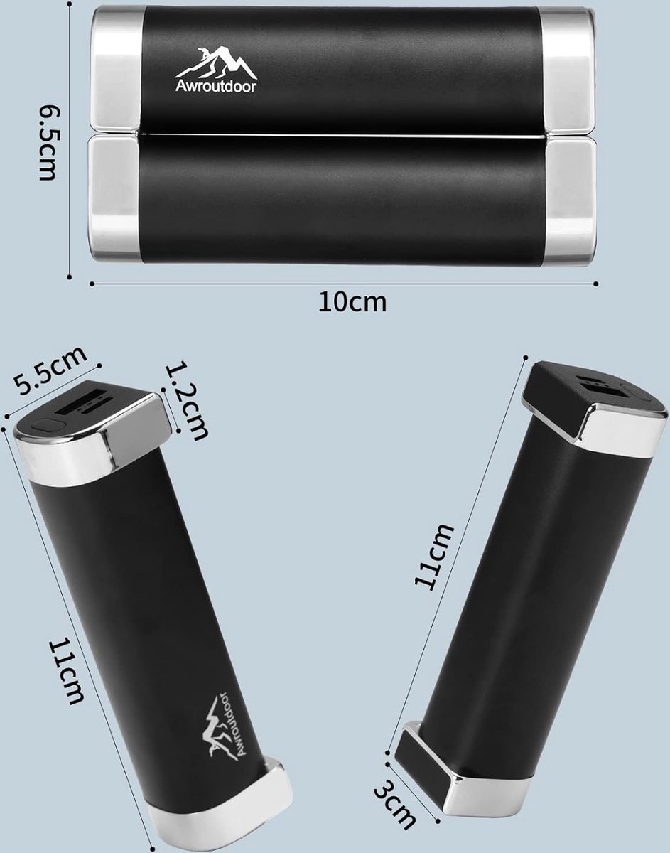 Equivera Chauffe-mains électrique - 21 modes - Rechargeable - Zwart -  Portable 