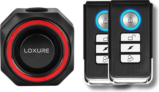 Loxure Fietsalarm+ Licht met Extra Afstandsbediening - Bevestigingsset en USB-C kabel - Anti-Diefstal Alarmsysteem - Draadloze Afstandsbediening - 3 geluidssterktes - 7 gevoeligheidsstanden - Waterdicht - Lichtsignalen - No.1 Fietsalarm