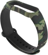 Horlogebandje geschikt voor Mi Band 5/6/7 - Slimme Horlogeband geschikt voor Mi Band 5/6/7 - Camouflage Zwart met Groen