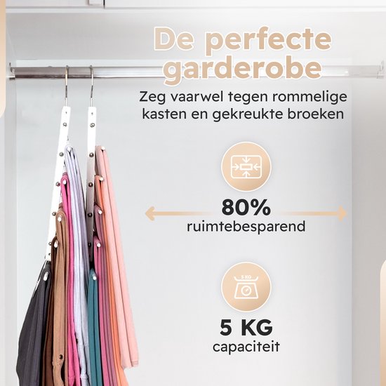 De perfecte garderobe met deze ruimtebesparende broekenhanger.