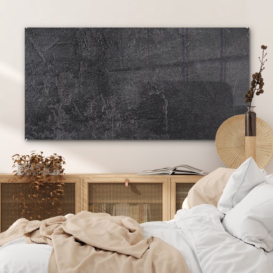 MuchoWow® Peinture sur verre 120x60 cm - Peinture acrylique sur verre - Ardoise - Béton - Natuursteen - Grijs - Industriel - Photo sur verre - Peintures