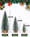 Lot De 9 Mini Sapins De Noël Artificiels Avec Neige - 10, 15 Et 20 Cm - Décoration De Table, Vitrine, DIY - 7