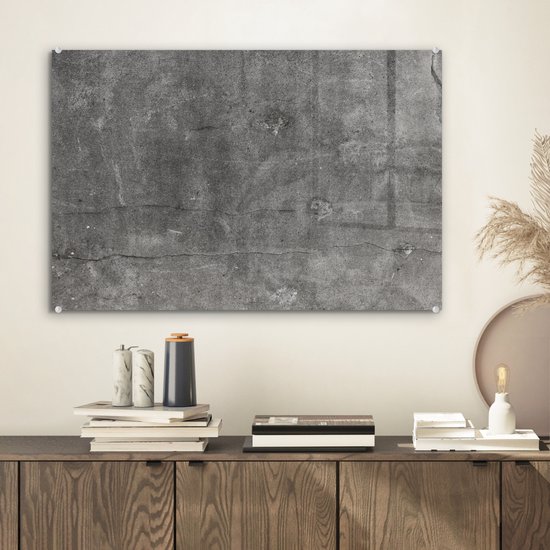 MuchoWow® Peinture sur verre 60x40 cm - Peinture sur verre acrylique - Béton - Mur - Ciment - Photo sur verre - Peintures