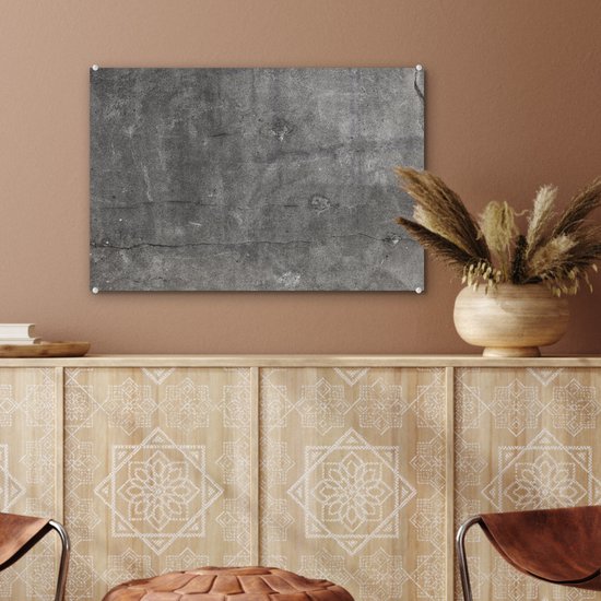 MuchoWow® Peinture sur verre 60x40 cm - Peinture sur verre acrylique - Béton - Mur - Ciment - Photo sur verre - Peintures