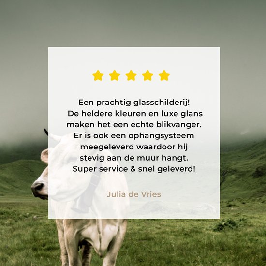 Vache en zone de montagne Glas 120x80 cm - Tirage photo sur Glas (Décoration murale plexiglas)