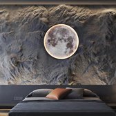 Luxe Maan Wandlamp - Moderne LED Muur Verlichting - Dimbaar Met Afstandsbediening - Wall Decor - 60 cm - Decoratie Verlichting