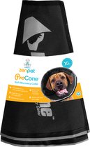 Zenpet Procone XL – Hondenkraag – Hondenkap na operaties – Beschermkraag hond – Grijs/Zwart – Nek omtrek 45.7 tot 58.4cm