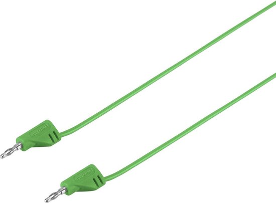 VOLTCRAFT MSB-300 Meetsnoer Banaanstekker 4 mm Silicone 5.00 m Groen 1