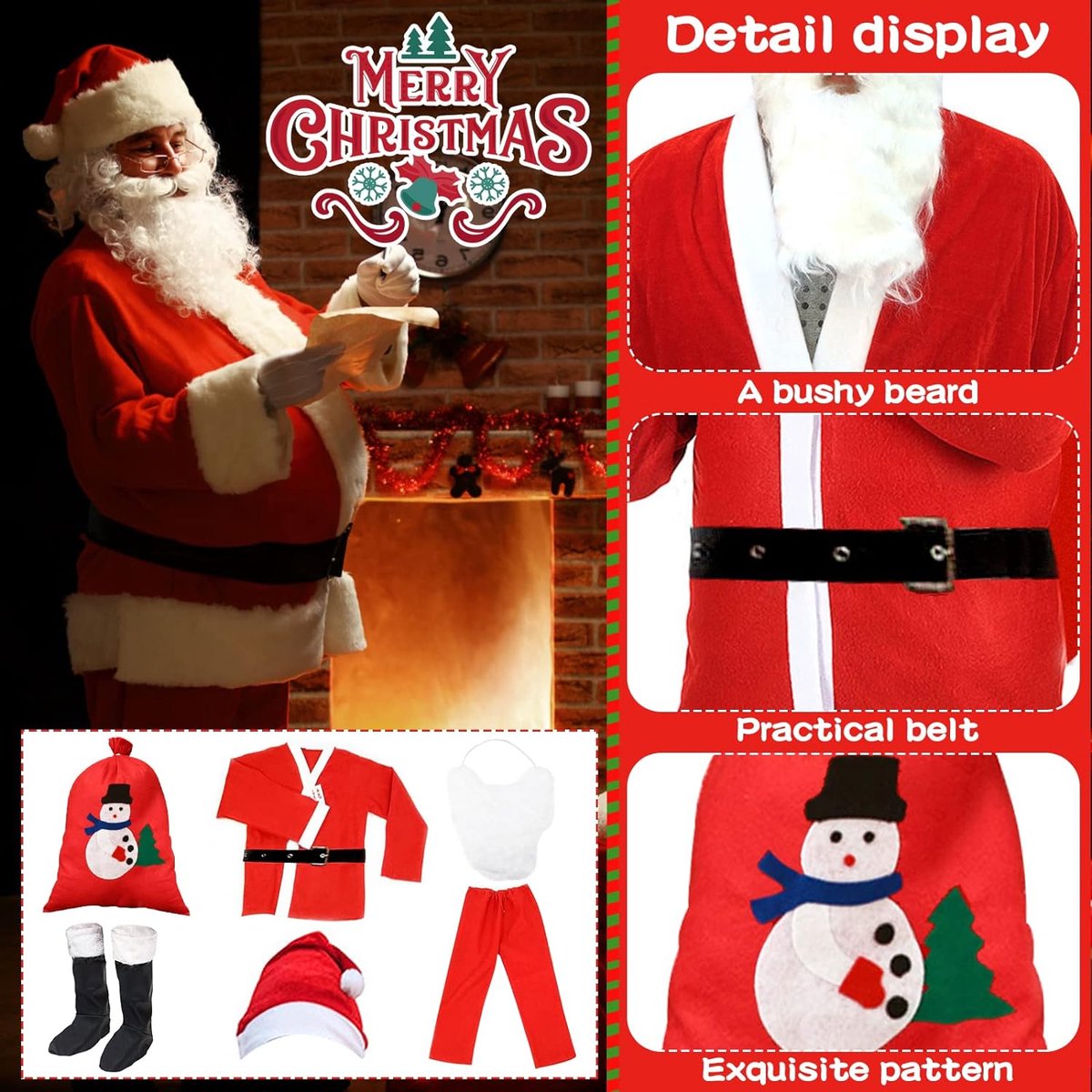 Deluxe kerstman muts voor volwassenen - Vegaoo