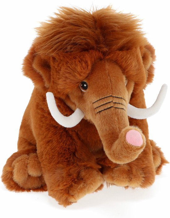 Keel Toys pluche Mammoet knuffeldier - bruin - zittend - 20 cm - Luxe kwaliteit knuffels