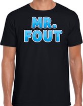 Bellatio Decorations verkleed t-shirt voor heren - Mr. Fout - zwart/blauw - carnaval S