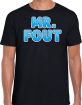 Bellatio Decorations verkleed t-shirt voor heren - Mr. Fout - zwart/blauw - carnaval M