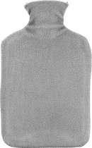 H&S Collection Warmwaterkruik - met fleecehoes - grijs - 1,75L - kruik