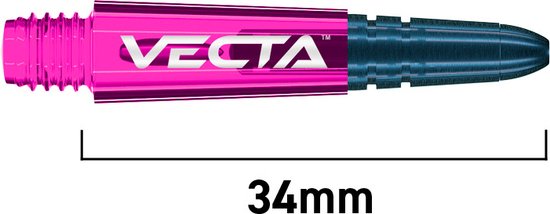 WINMAU - Vecta Roze Korte Dartschahten - 1 sets per pakket (3 Dartschahten in totaal) van Winmau — afbeelding 2
