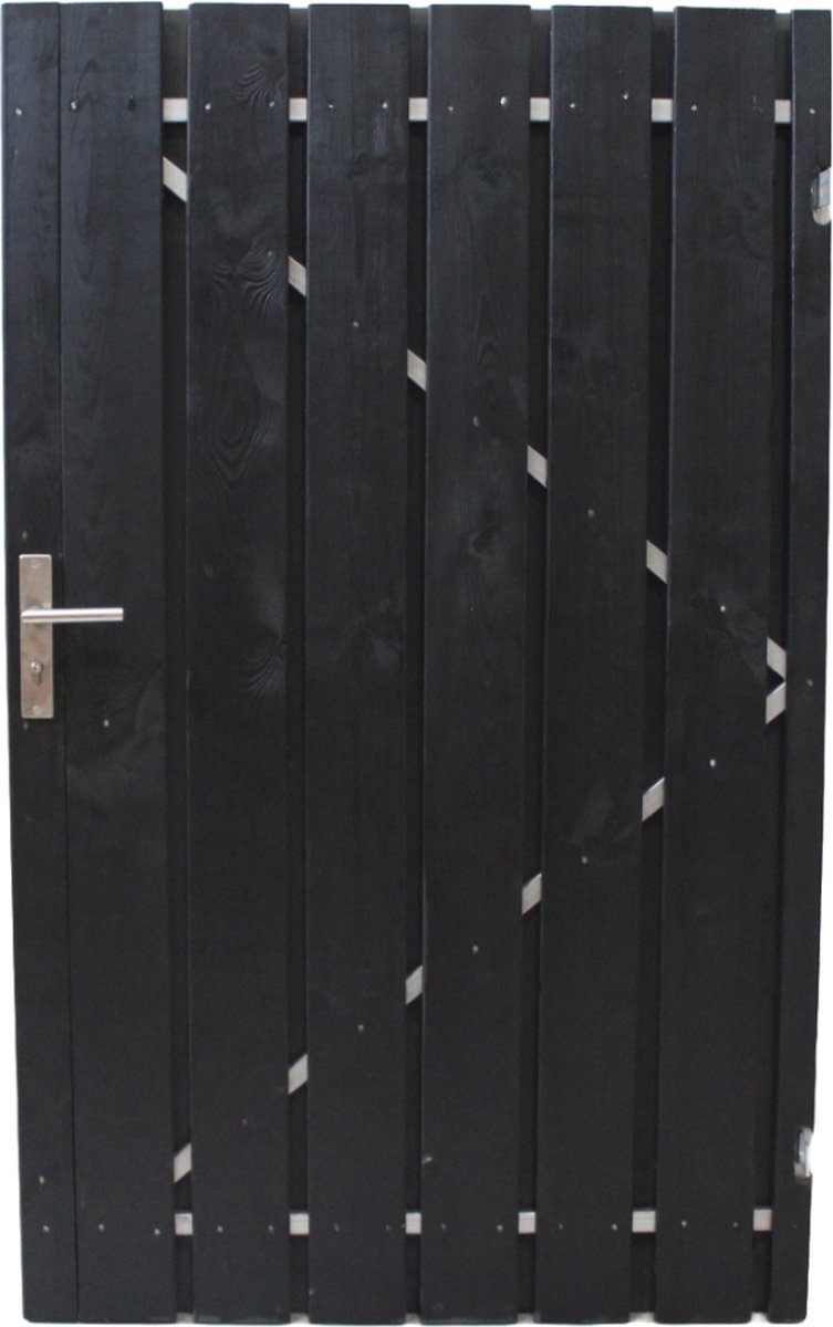 Schuttingdeur tuindeur tuinpoort zwart gespoten inclusief stalen frame en cilinderslot 100