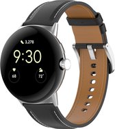 Leren bandje - geschikt voor Google Pixel Watch 2 - zwart