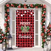Kerstbanner, vrolijke kerstbanner, banner, kerstdecoratie, kerstdeurbanner rood, kerstboom, kerstbanner voor huisdeur, decoratie, kerstdecoratie voor buiten en binnen