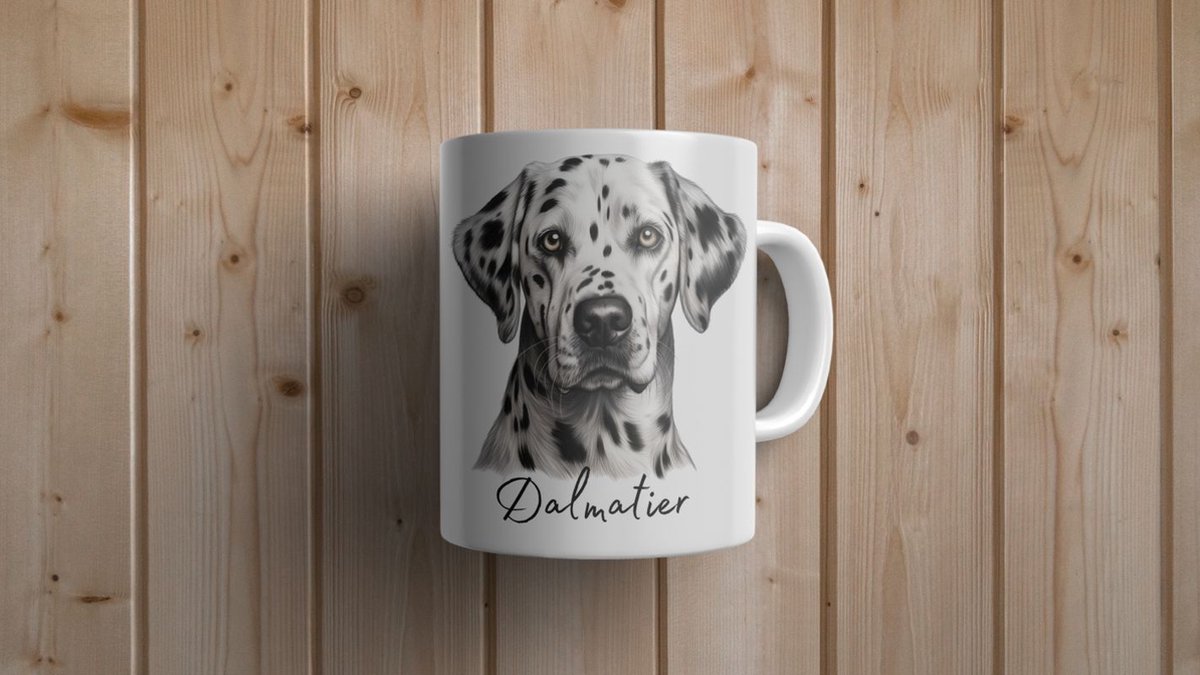 Mok Dalmatier Beker cadeau voor haar of hem, kerst, verjaardag, honden liefhebber, zus, broer, vriendin, vriend, collega, moeder, vader, hond