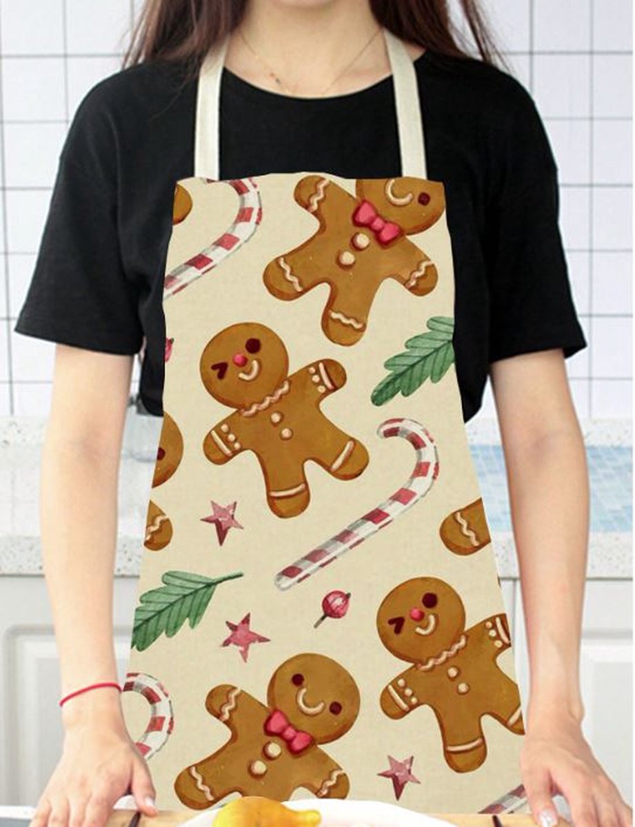 Kerst keukenschort: kerstman geïnspireerd schort - 1 stuk (one size
