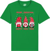 Christmas Gnomies - Foute kersttrui kerstcadeau - Dames / Heren / Unisex Kleding - Grappige Kerst Outfit - T-Shirt - Unisex - Kelly Groen - Maat 3XL